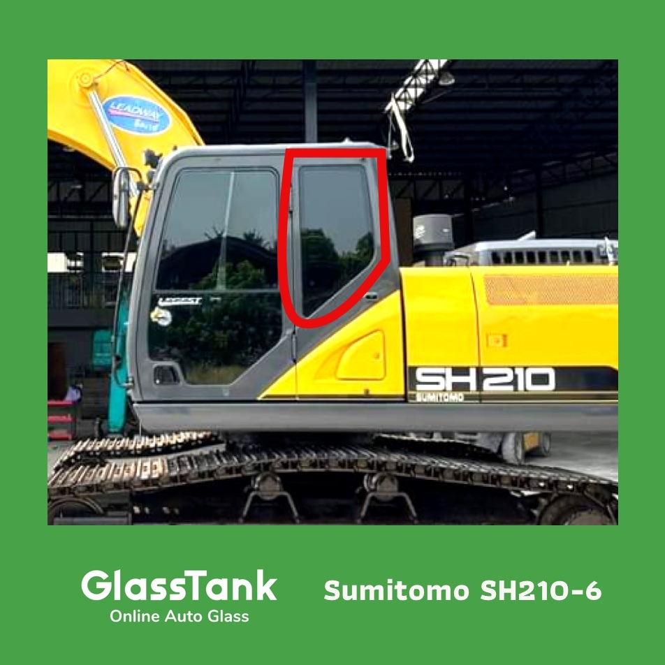 กระจกบานตายหลังซ้าย Sumitomo SH210  /SH130 กระจกแม็คโคร