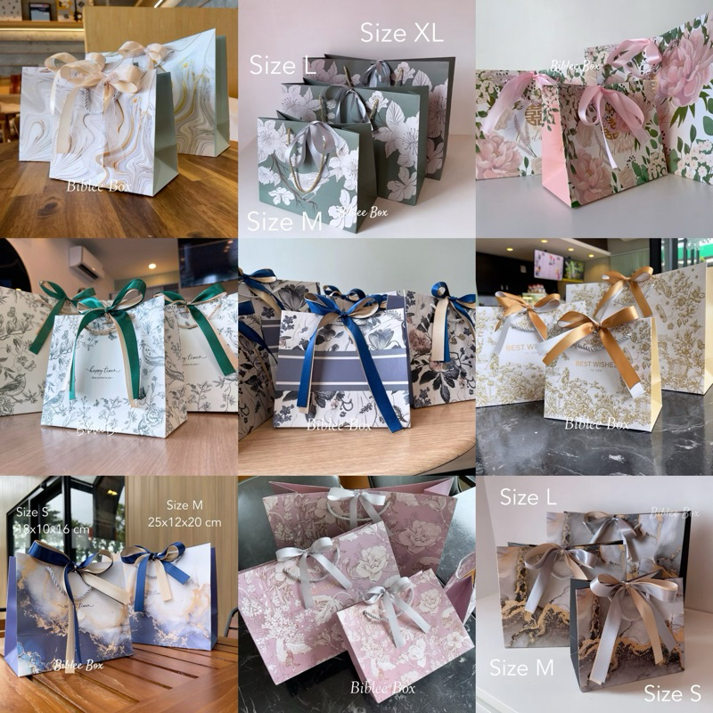 ॱଳ͘ ลิงก์ที่2 รวม SIZE S M L /ซื้อขั้นต่ำ3ใบ ॱଳ͘ พิกัดถุงกระดาษสวยๆใกล้ฉัน ก็คละลาย/คละไซส์ฉ่ำๆไปเลยซิค่ะ พร้อมริบบิ้น