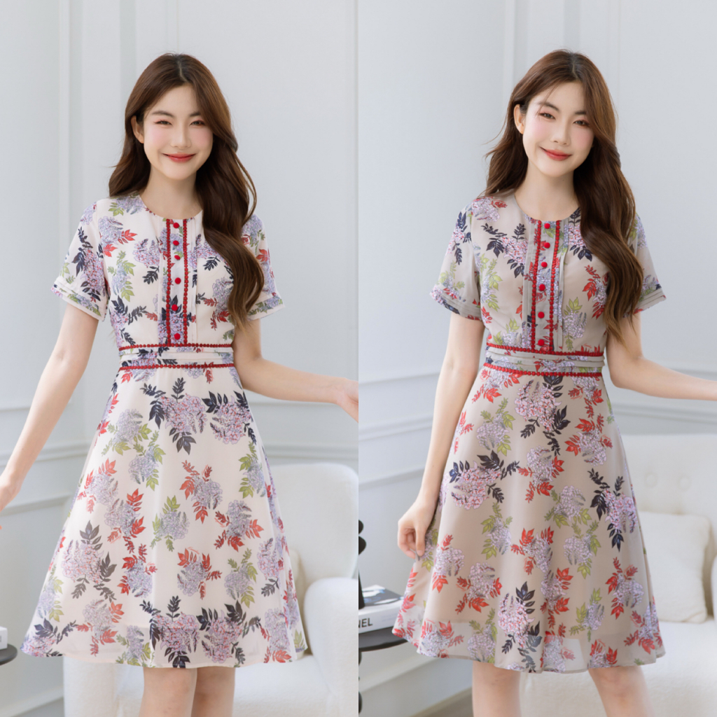 477-01-02ขอบลูกไม้แดงครีมและน้ำตาล