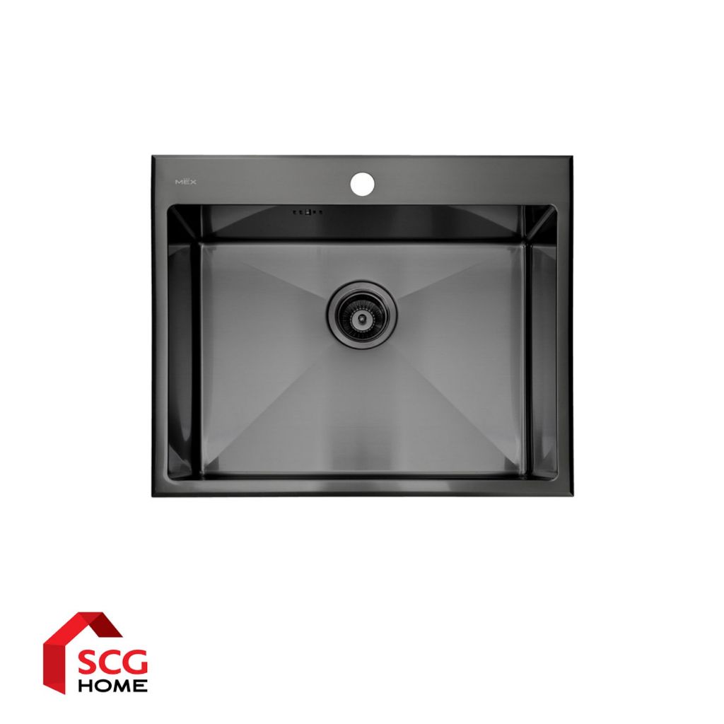 MEX รุ่น SC60GM อ่างล้างจาน 1 หลุม สเตนเลส สตีล AISI 304 สี Grey Metal