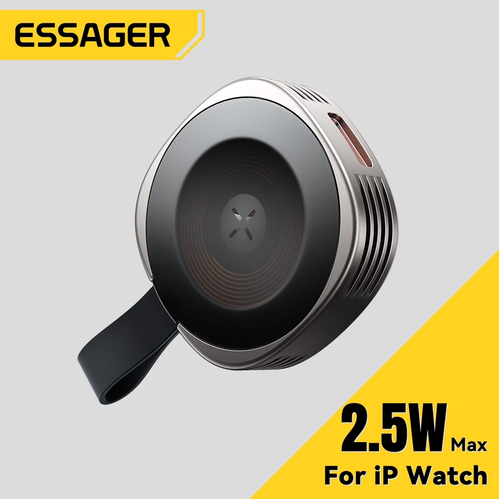 Essager แท่นชาร์จไร้สายสำหรับนาฬิกา Max 2.5W เข้ากันได้กับอะแดปเตอร์ iOS Type C SE รุ่นที่ 2 ถึง 9
