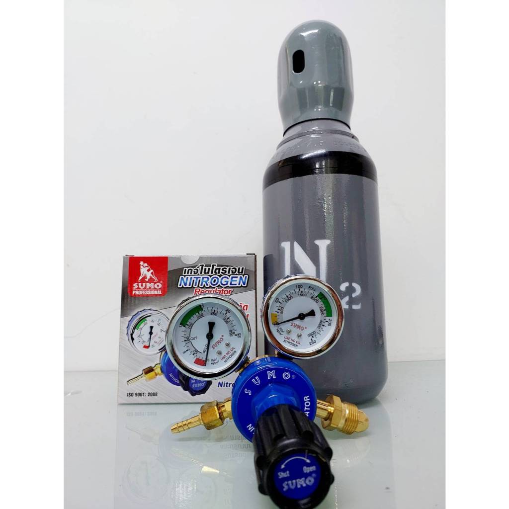 ถังไนโตรเจน 0.5 Q พร้อม เกจ์ NITROGEN SUMO 150bar