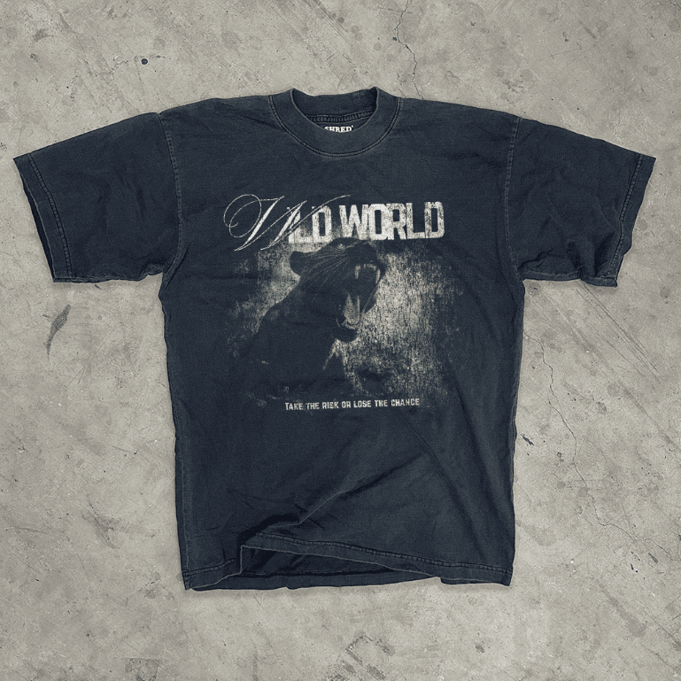 SHRED® - WILD WORLD 02 -TEES - COTTON100% - เสื้อยืดทรงโอเวอร์ไซส์ลายสัตว์ป่า 02