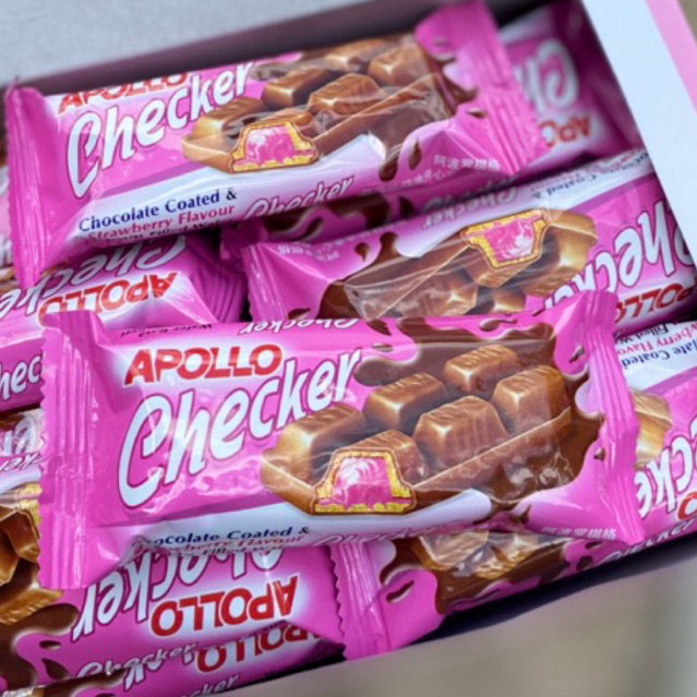 🍓Apollo checker🍓เวเฟอร์ เคลือบช็อคโกแลต รสสตรอเบอรี