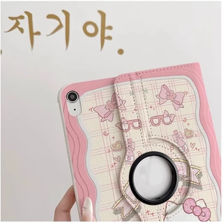 🌻24 ชั่วโมง🌻เคสป้องกัน iPad Air8 Gen9 pink Kitty Air5 หมุนได้ 360° Air7 เหมาะกับ mini7 Gen11 gen12