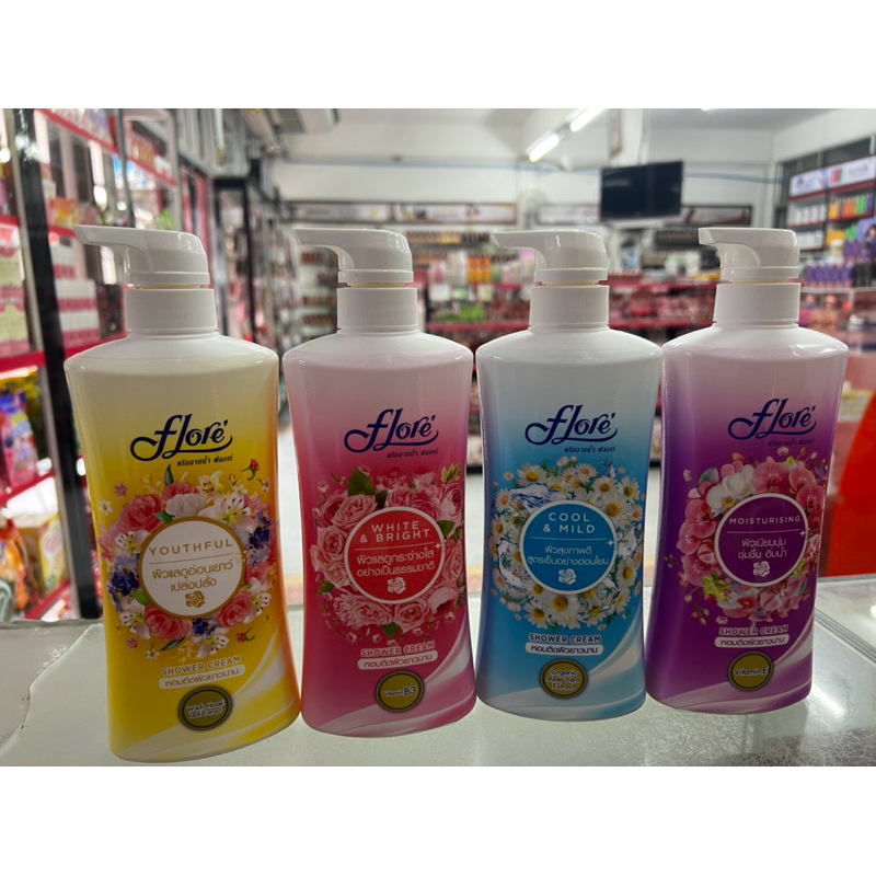 ครีมอาบน้ำฟลอเร่ Flore’ ปริมาณสุทธิต่อขวด 450มล