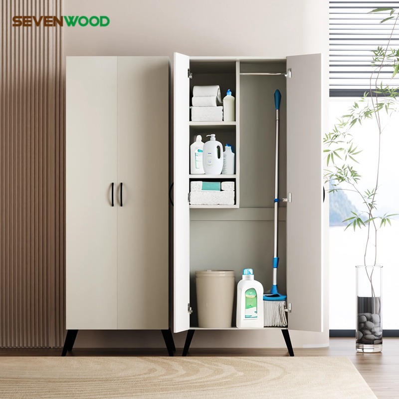 SEVENWOOD ตู้เก็บของ ตู้สูง ตู้ไม้กวาด ตู้ทำความสะอาด เคาเตอร์ครัว ตู้เก็บของอเนกประสงค์