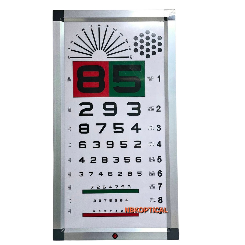 [พร้อมส่ง🇹🇭] ป้ายวัดสายตามองไกล ระยะทดสอบ  6 เมตร ไฟLED (Snellen chart) LED  VISION CHART 85 (รังผึ้
