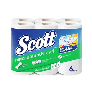 [ทั้งหมด 6 แพ็ค] สก็อตต์ กระดาษเอนกประสงค์ แบบม้วน (แพ็ค 6 ม้วน) SCOTT MULTI-PURPOSE PAPER (PACK 6 ROLLS)