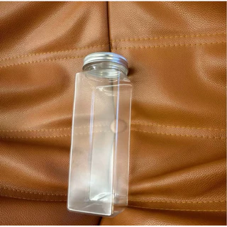 [พร้อมส่ง] ยกลัง 50 ชุด ขวดพลาสติกใส PET ทรงสี่เหลี่ยม 500ml ฝาอลูมิเนียม ขวดน้ำ ชาผลไม้ ชาไข่มุก