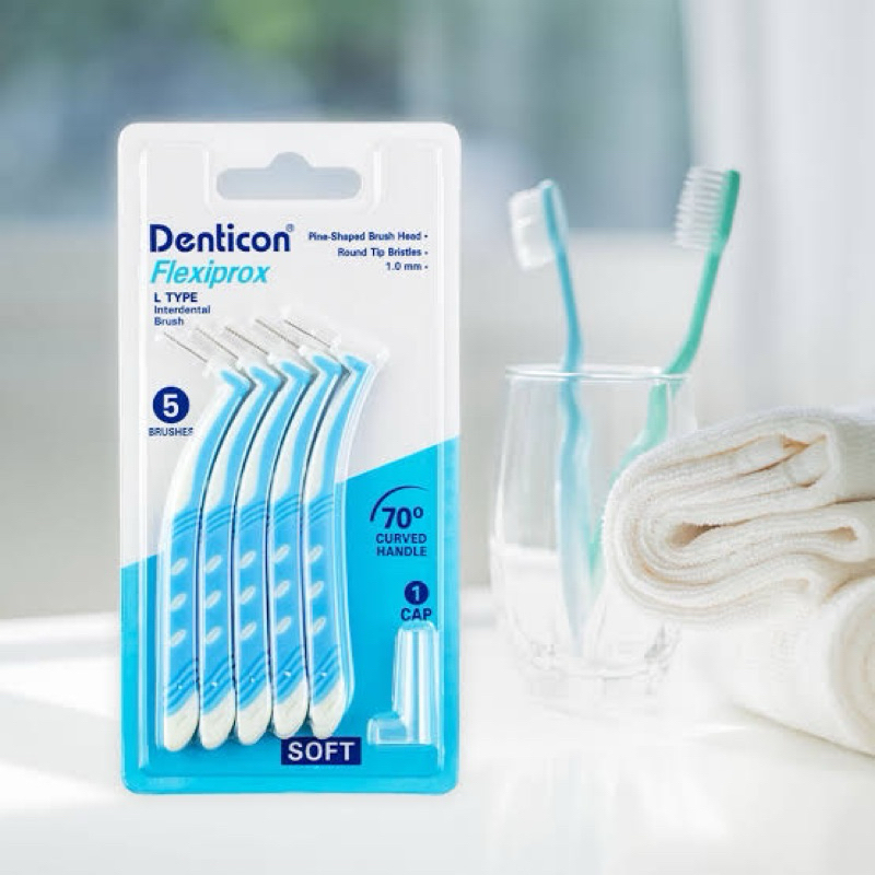 east Denticon flexiprox L type 5 brush แปรงซอกฟัน 1กล่อง 5ด้าม