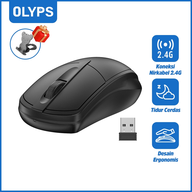 OLYPS Wireless Mouse 2.4GHz USB ความหน่วงต่ำ เม้าส์สำหรับเล่นเกม gaming รองรับพีซี/แท็บเล็ต