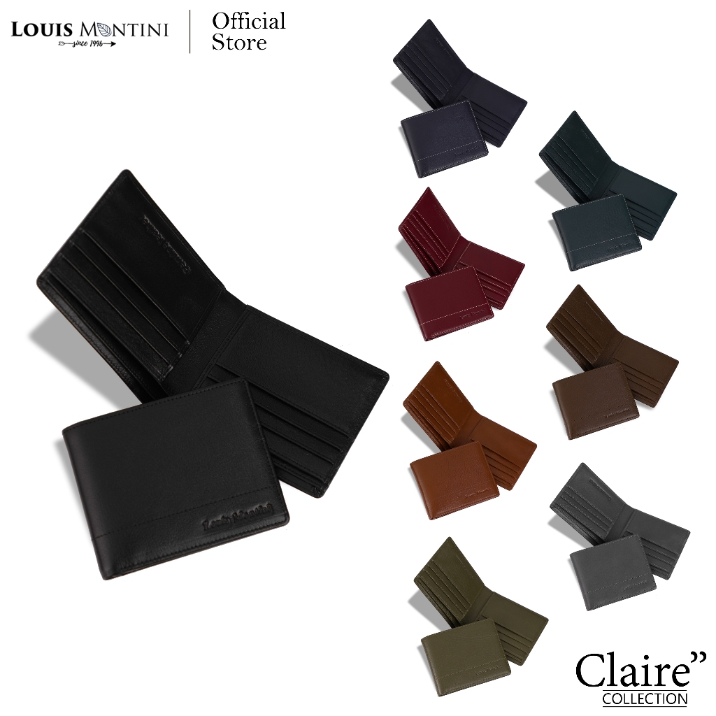[ส่งด่วนฟรี] Louis Montini (The Claire) กระเป๋าสตางค์หนังวัว กระเป๋าสตางค์ผู้ชาย Men's Wallet TTM072