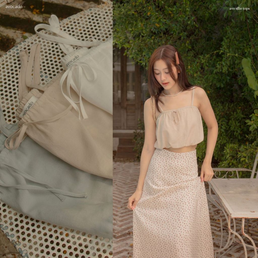 avo ellie tops เสื้อสายเดี่ยวผ้าลินิน