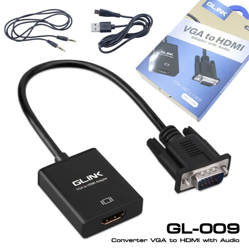 CABLE (สายเคเบิล) GLINK GL-009 - VGA TO HDMI BY COMCOM