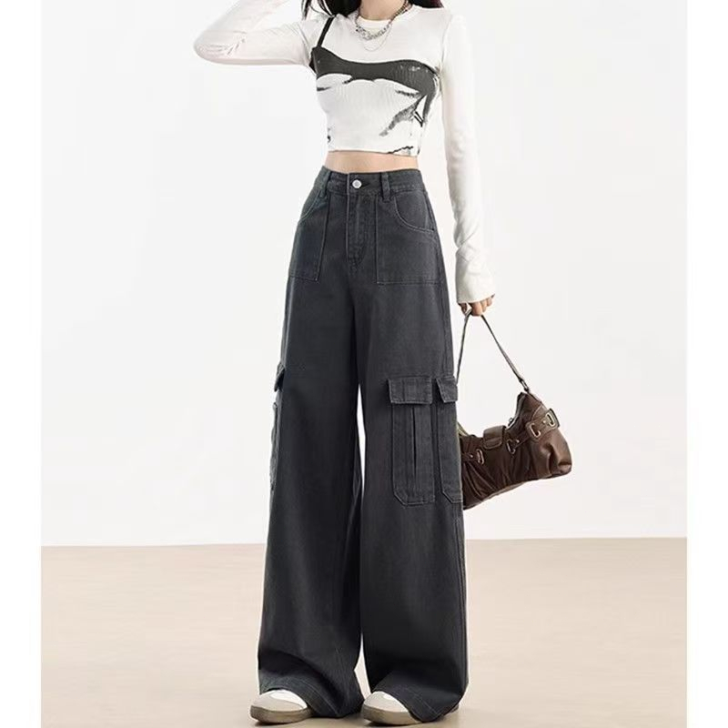 กางเกงยีนส์สีดำเอวสูง รุ่นมาใหม่ ดูสูงดูผอม#V112