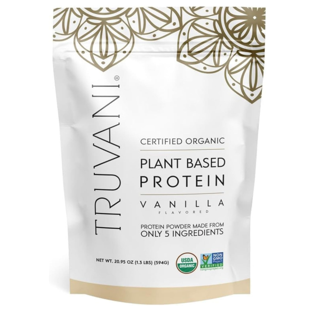 Truvani Vegan Pea Protein Powder | 20g Organic Plant Based Protein Per Serving | 20 Servings | Keto | Gluten &