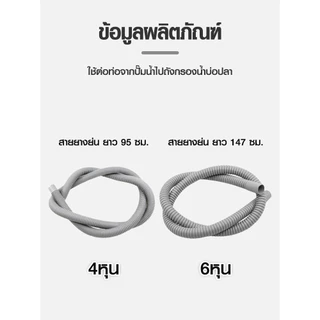 สายสปิง สายยางย่น ขนาด 4หุน / 6หุน ใช้ต่อท่อจากปั๊มน้ำไปถังกรองน้ำบ่อปลา