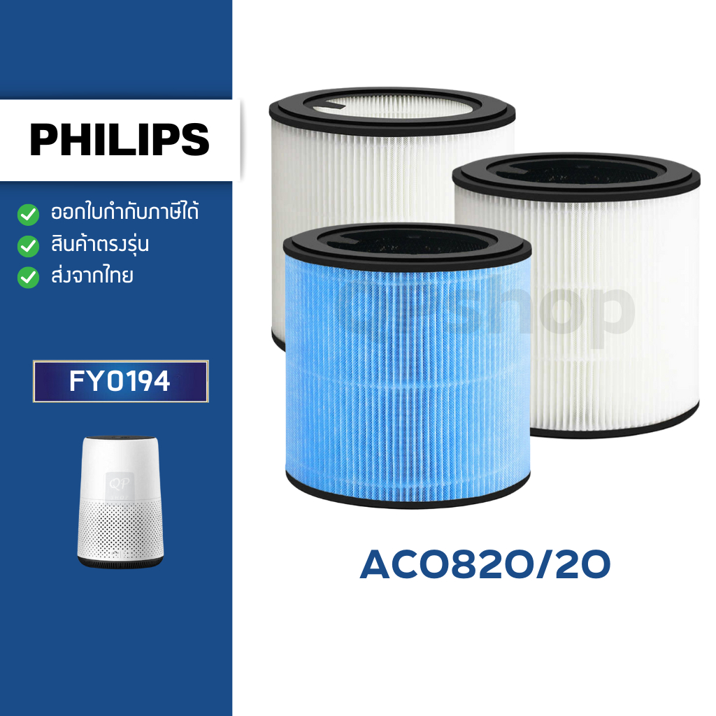 ไส้กรองอากาศ Philips AC0820/20 AC0820/21 ฟิลเตอร์ FY0194 Air Purifier Filter เครื่องฟอกอากาศฟิลิปส์ 