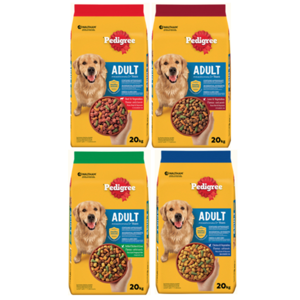 Pedigree ADULT อาหารสุนัขโต ขนาด 20 กิโลกรัม อาหารสุนัขเม็ด