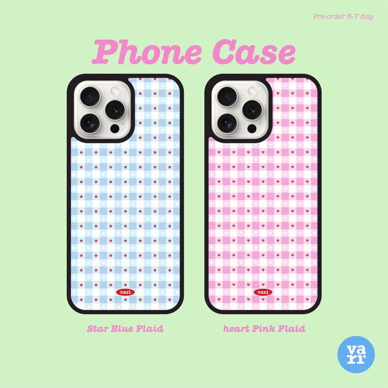 Phone Case Plaid ลายสก็อต ดาว หัวใจ เคสไอโฟน