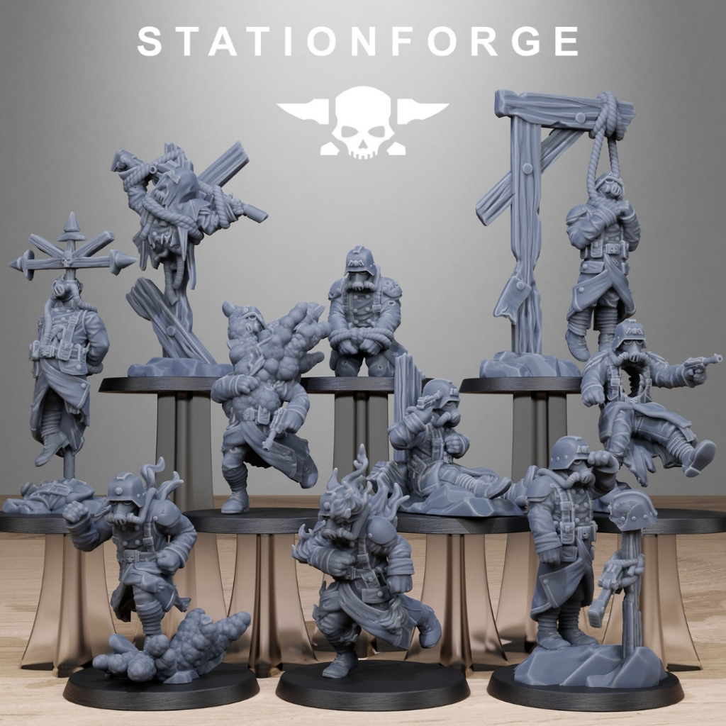 GrimGuard Objective Markers - GrimGuard - Humanoid Human / 28mm scale 3D printed miniature token mar
