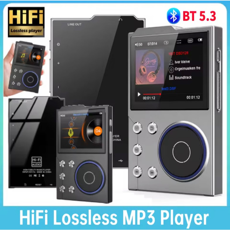 2025 HiFi MP3 Player Lossless DSD เครื่องเล่นเพลงดิจิตอลบลูทูธ 5.3 แบบพกพาเครื่องเล่นเพลงดิจิตอล
