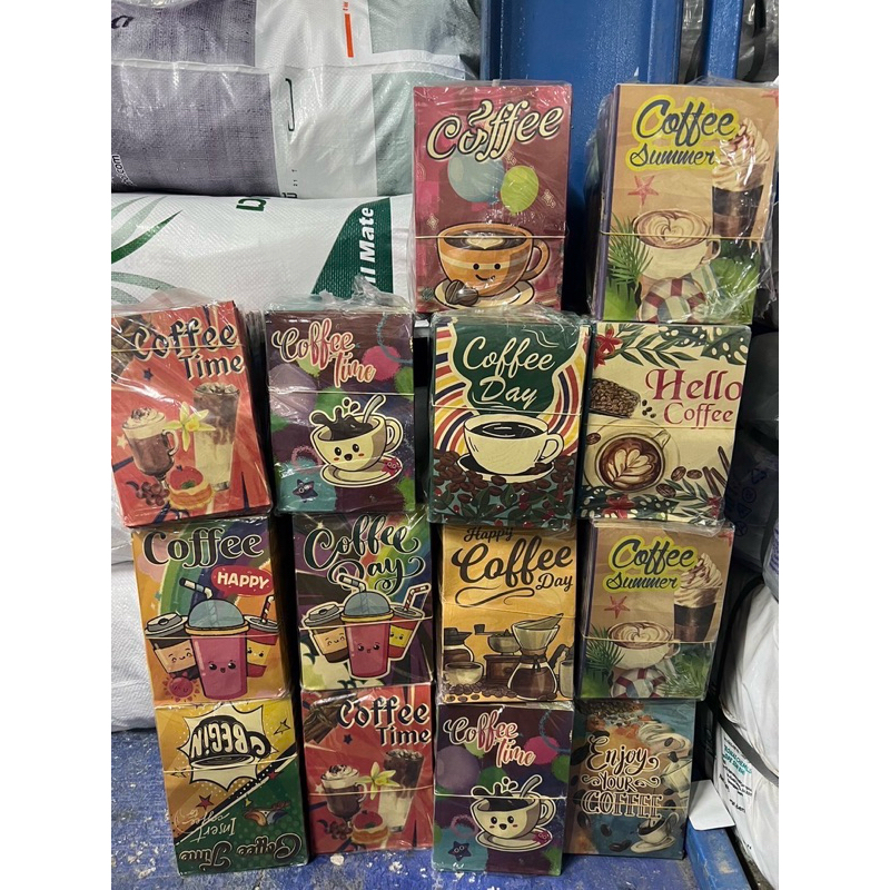 [ราคาส่ง 3แพ็ค]ถุงกาแฟเก็บความเย็น ถุงกระดาษใส่กาแฟ (M) คละลาย หนา125-150แกรม แพ็ค100ใบ