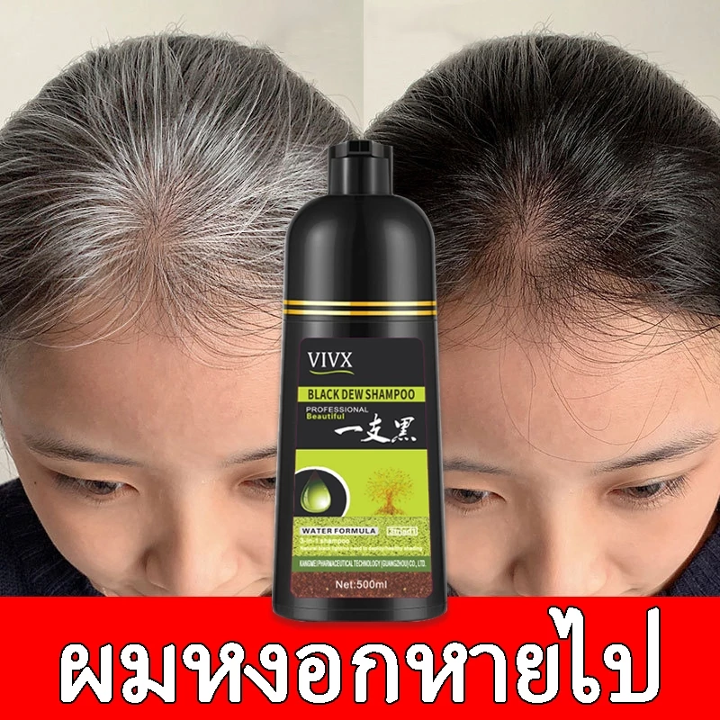VIVX ย้อมผม เปลี่ยนสีผม ย้อมผม ผมดำภายใน 10 นาที บำรุงผม ปิดผมขาว ครีมย้อมสีผม ยาย้อมผม สมุนไพรปิดผมหงอก 500 ml