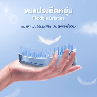 Haxon 2 in 1 Duo Scalp Detangler Palm Brush │แปรงหวีผมอเนกประสงค์│หวี+สระผม│พกพาสะดวก │ ขนนุ่ม │นวดหนังศีรษะ