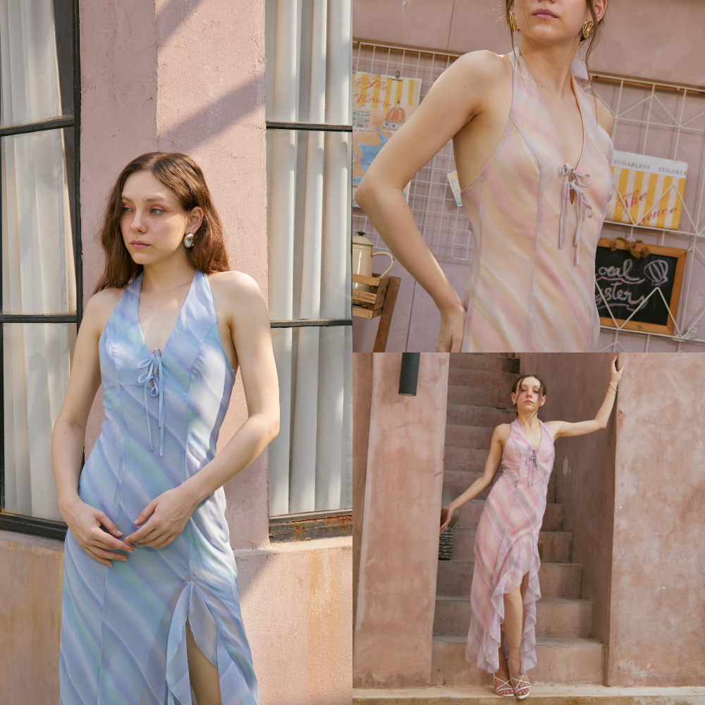 Tangerines - Ruffle Ombre Dress ชุดเดรส ออกงาน ไปทะเล (ไม่ต้องเผื่อไซส์)