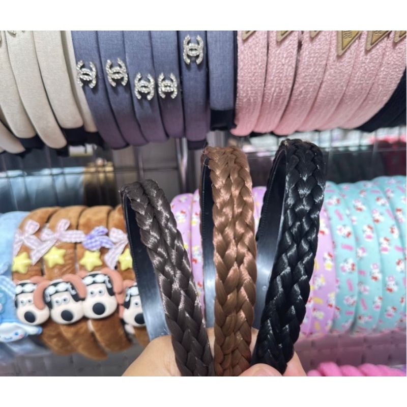 ที่คาดผมแบบถักเปียคละสี ขายส่งยกโหล12อันสุดคุ้ม