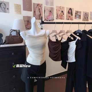 🎀 B-303 🎀 สายเดี่ยวElle top ผ้านุ่ม ฟองน้ำในตัว