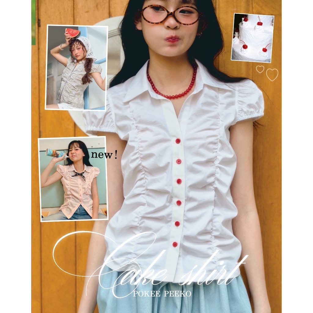 POKEE | Cake Shirt เค้กเชิ้ตเเขนตุ๊กตา(3colors)*พร้อมส่ง*