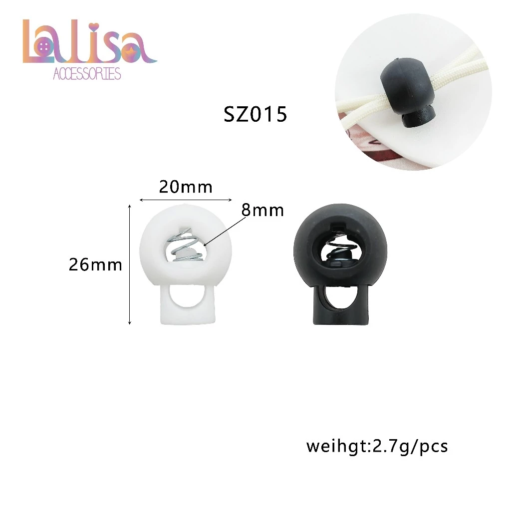 สต็อปเปอร์พลาสติก ตัวหยุดเชือก ตัวล็อคเชือก แพ็ค10ชิ้้น resin stopper SZ015