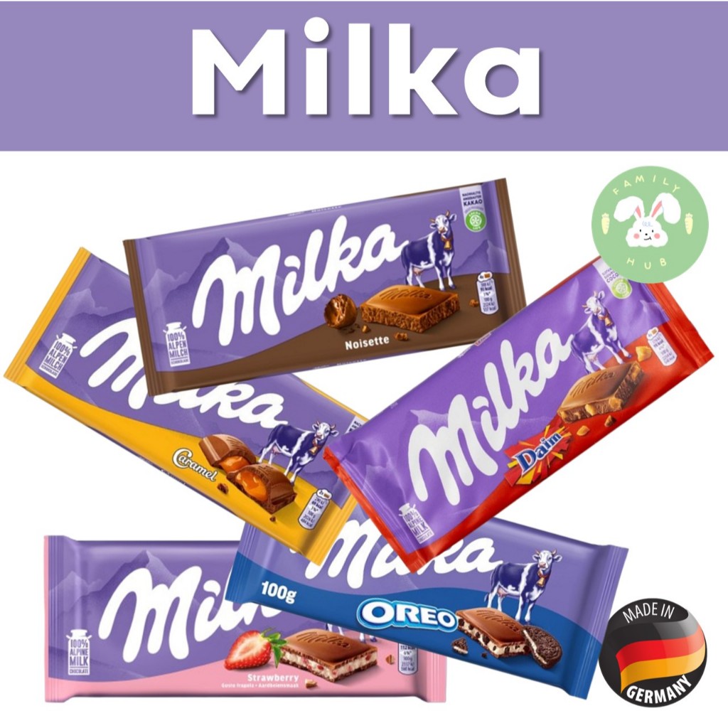 Milka Chocolate with Oreo, Milka Chocolate with Daim, Milka Strawberry Milka Luflee ช็อคโกแลตนมสอดไส