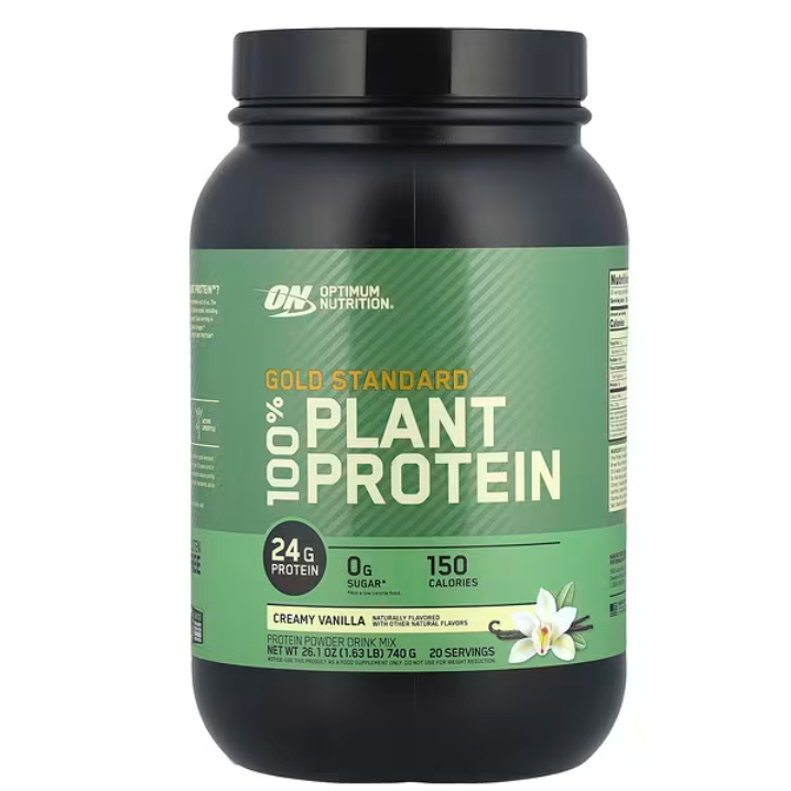 Optimum Nutrition, Gold Standard® 100% Plant Protein, Creamy Vanilla, 1.63 lbs (740 g)