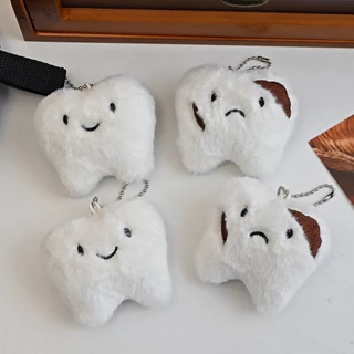 น่ารักฟันของเล่นตุ๊กตาการ์ตูนภูมิปัญญาฟันจี้นุ่มยัดตุ๊กตาพวงกุญแจรถแหวนกระเป๋าเป้สะพายหลังตกแต่ง