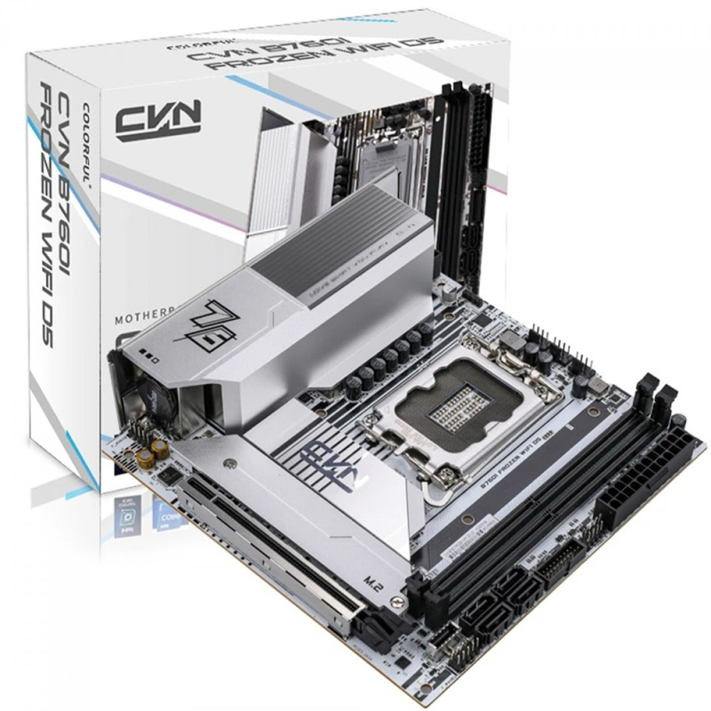 [มือ1] MAINBOARD (เมนบอร์ด) 1700 COLORFUL CVN B760-I FROZEN WIFI D5 V20 (DDR5) [Mini-ITX] พร้อมส่ง