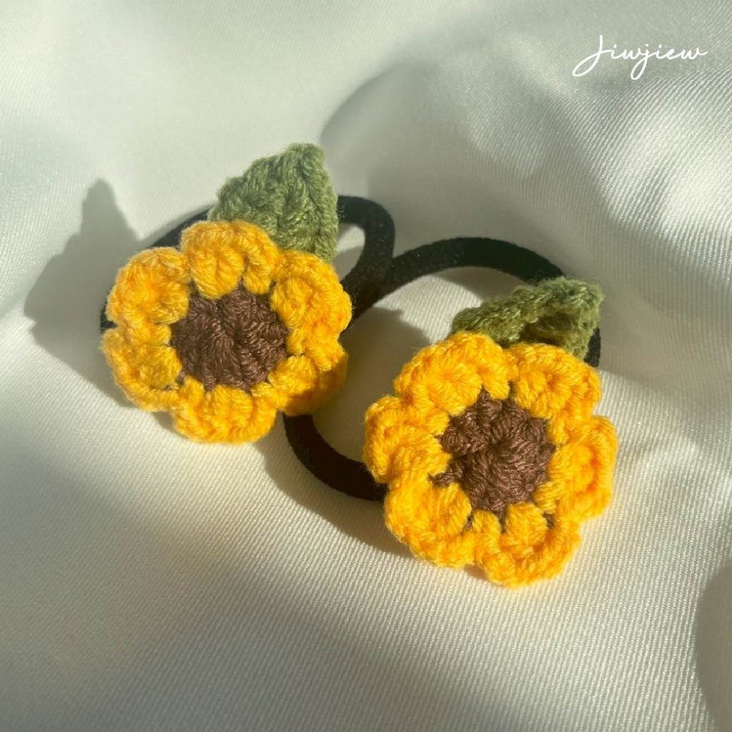 Jiwjiew I mini scrunchies  striped pattern มินิยางมัดผมลายดอกไม้
