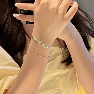 วินเทจ เฉพาะ ออกแบบ อารมณ์ ผีเสื้อ สองชั้น สร้อยข้อมือ / หรูหรา สไตล์หวาน กลวง ผีเสื้อ พู่ กําไลข้อมือ ผู้หญิง -Ponvicer