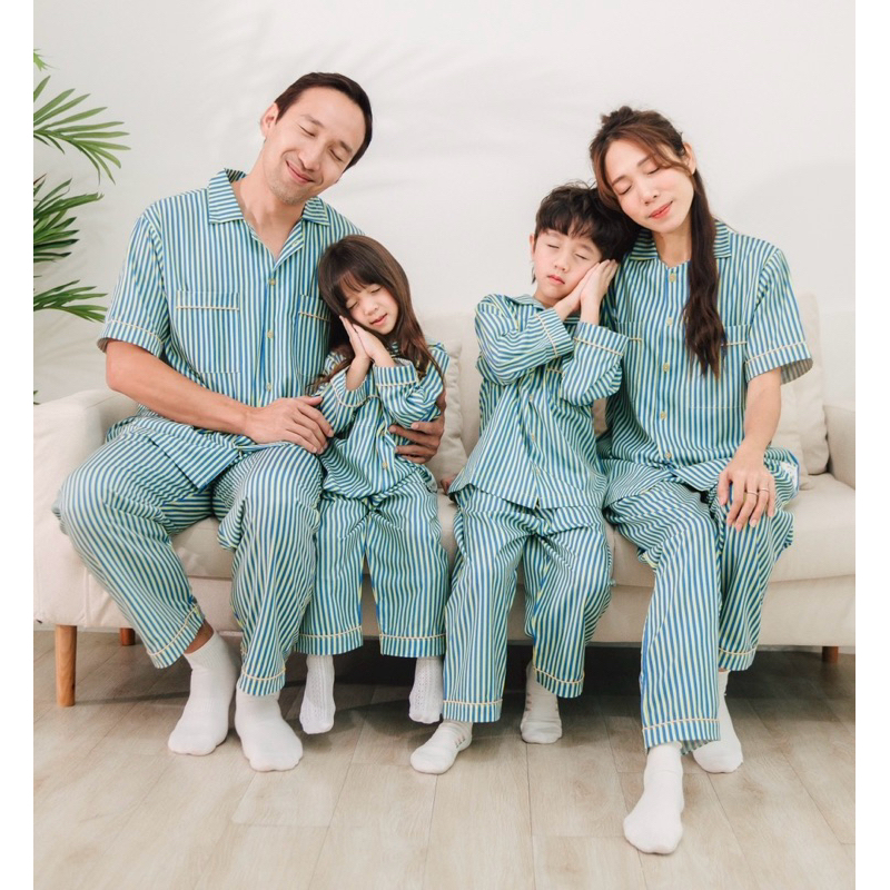 [ ส่งฟรี 🔥 ]  ชุดนอน ลายริ้วกล้วยหอม ชุดครอบครัว mildPaint