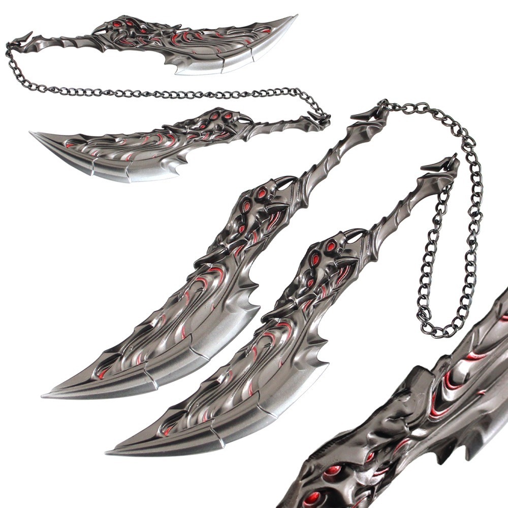 🔥 โมเดล BLADES OF PRIMORDIA (PRIMORDIUM KNIFE) วัสดุเหล็กพร้อมฐานวาง จาก VALORANT ขนาด 22 cm.