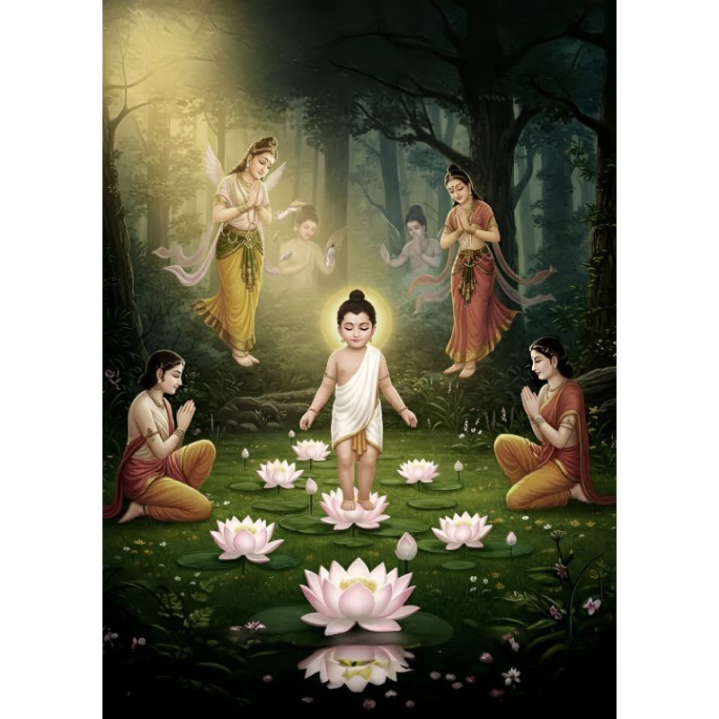 รูปโปสเตอร์  พระพุทธเจ้า ไม่มีกรอบ ภาพมงคล เสริมฮวงจุ้ย ตกแต่งบ้าน ขนาด A3