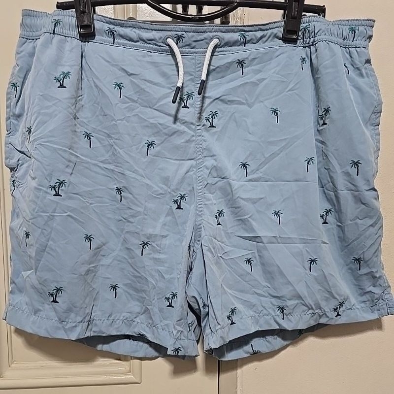 🩳Marks & Spencer Men Quick Dry Swim s Bottomsแท้ไซส์ XL เอว-41"ยาว17" ปักลายมะพร้าวเก๋ ซับในตาข่ายกร
