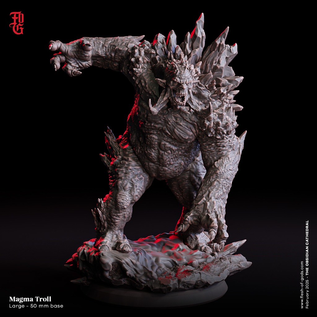 DnD Monster I Magma Troll (งานเรซิ่นยังไม่ลงสี) ขนาดฐาน 2 นิ้ว