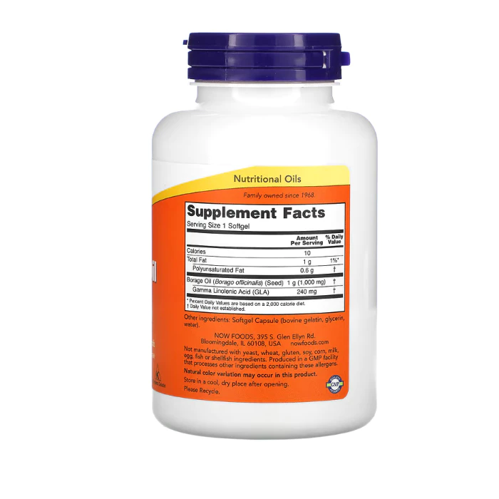 NOW Borage Oil 1000mg 120 Softgels thumbnail 5