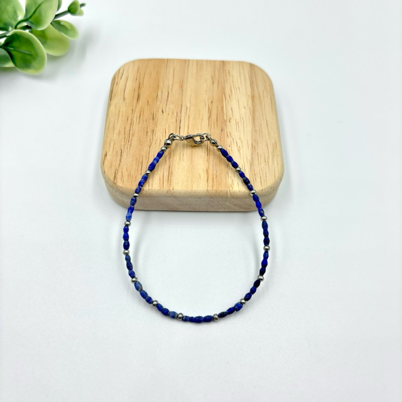 beautiful 1 pc natural lapis lazuli beaded bracelet 💙💙