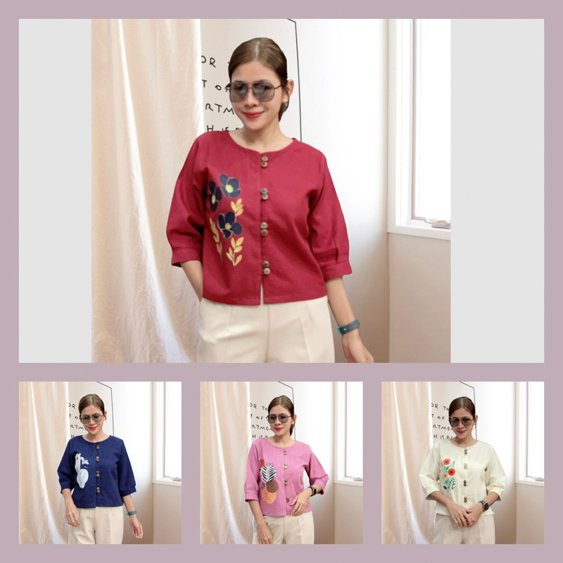 เสื้อผ้าฝ้าย เสื้อผ้าชินมัย สกรีนพิมพ์ลาย ผ้าเนื้อดี สวยงาม