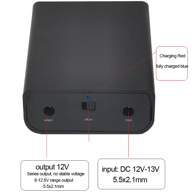Mini UPS  12v2000mA แบตเตอรี่กล่อง 12V/2A UPS แหล่งจ่ายไฟสำหรับไฟ LED WIFI Router และอื่นๆ